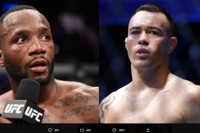 Montase dua petarung kelas welter, Leon Edwards (kiri) dan Colby Covington (kanan)