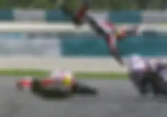 Lagi, Video Pembalap Jepang Dilempar Keras dari Motor di Race Moto3 Malaysia
