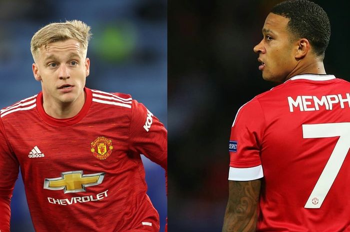 Donny van de Beek dan Memphis Depay, dua contoh pemain Belanda yang gagal di Manchester United.