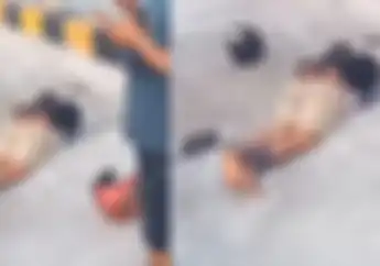 Terciduk Warga Maling Motor di Suramadu Langsung Diikat Kaki dan Tangan Lemas Tengkurap di Jalan