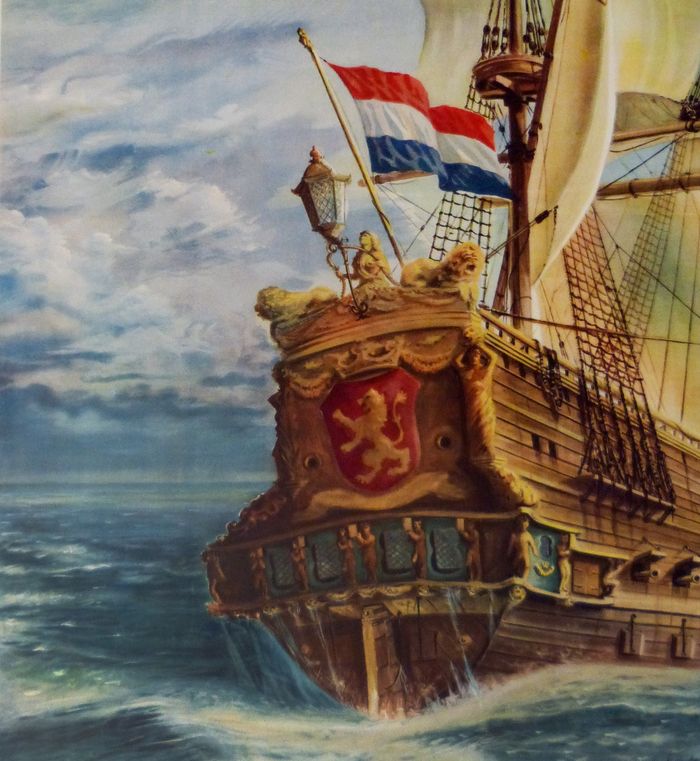 Poster 'KLM: Flying Dutchman' katya Joop H. van Heusden pada 1955.