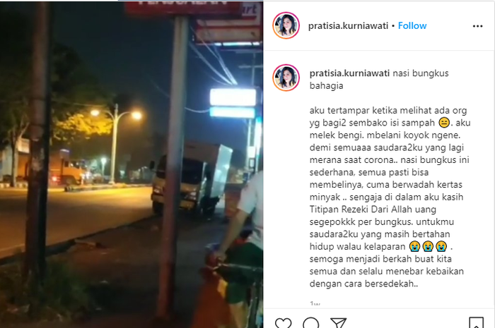 Pasangan suami istri asal Gempol, Pasuruan, mendadak terkenal setelah video bagi-bagi nasi bungkus viral di media sosial. Mereka adalah pasangan Ferry Angga Asmoro dan Pratisia Kurniawati yang membagikan nasi bungkus berisi uang Rp 1 juta. 