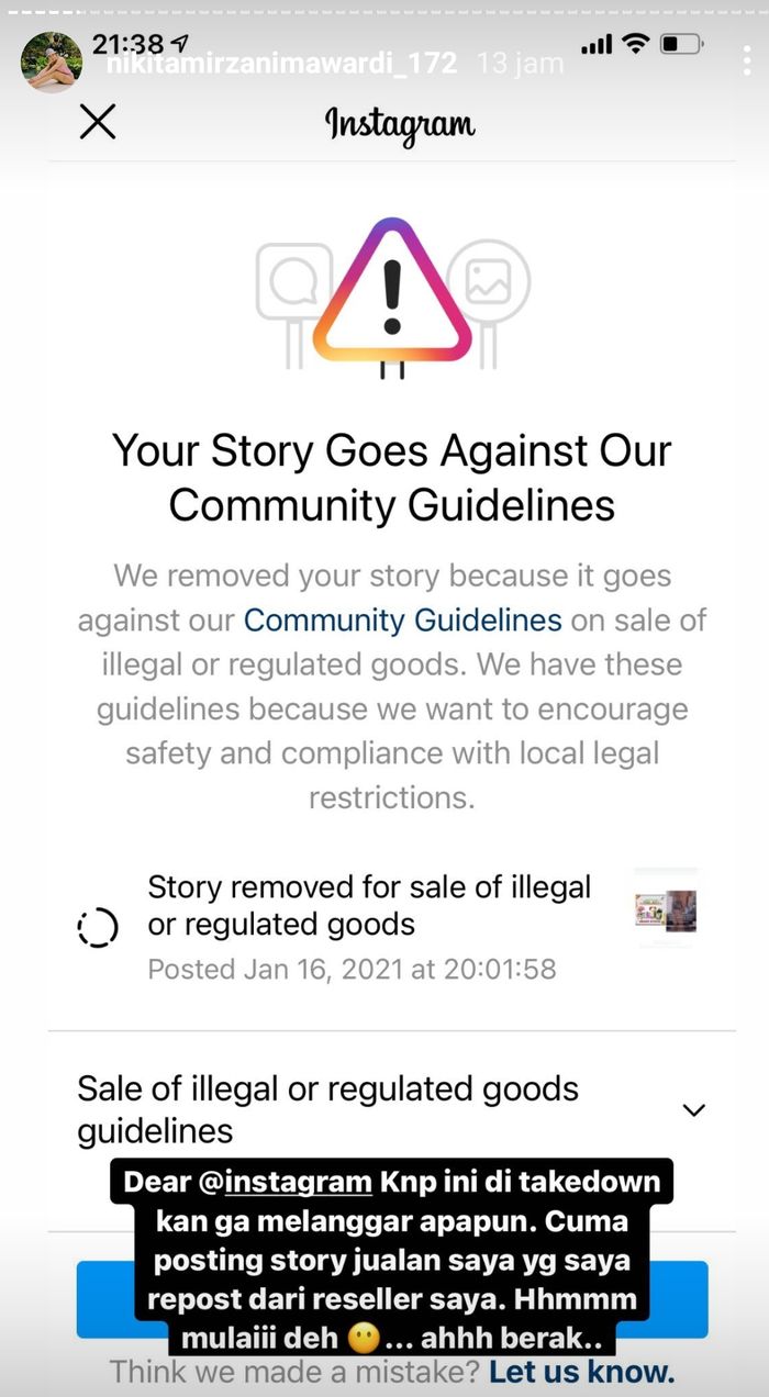 Postingan Nikita Mirzani