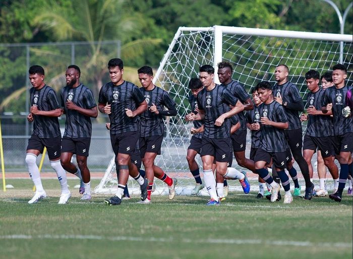 Pemain Arema FC saat menjalani pemusatan latihan di Yogyakarta.