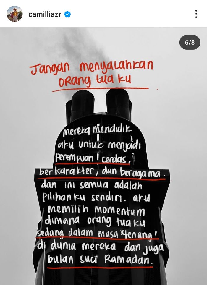 Postingan Zara, putri Ridwan Kamil dan Atalia Praratya yang memutuskan lepas hijab