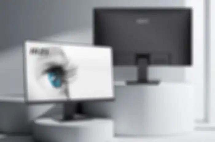 Tampilan depan dan belakang monitor MSI PRO MP273QV dengan Layar 2K.