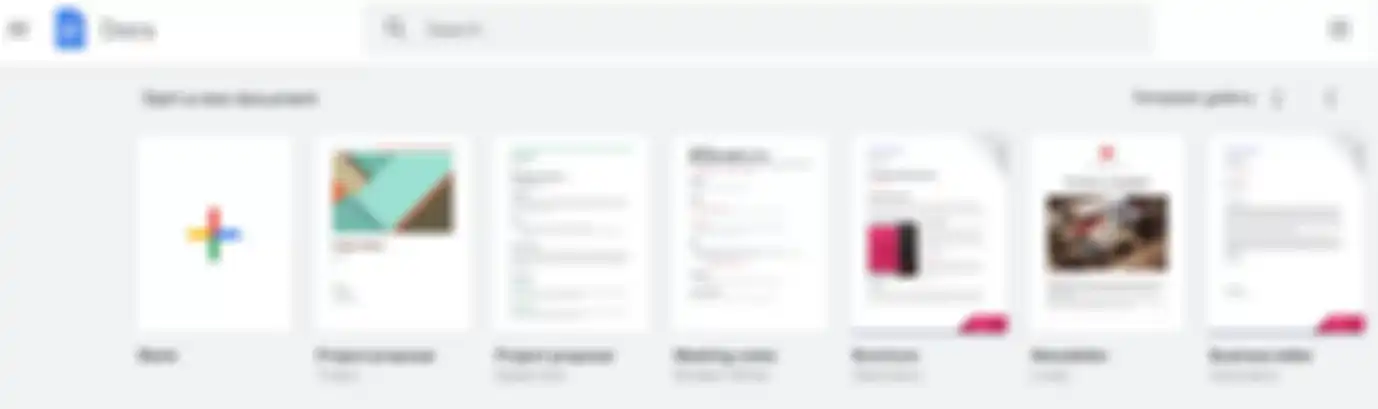 Pilihan dokumen baru Google Docs