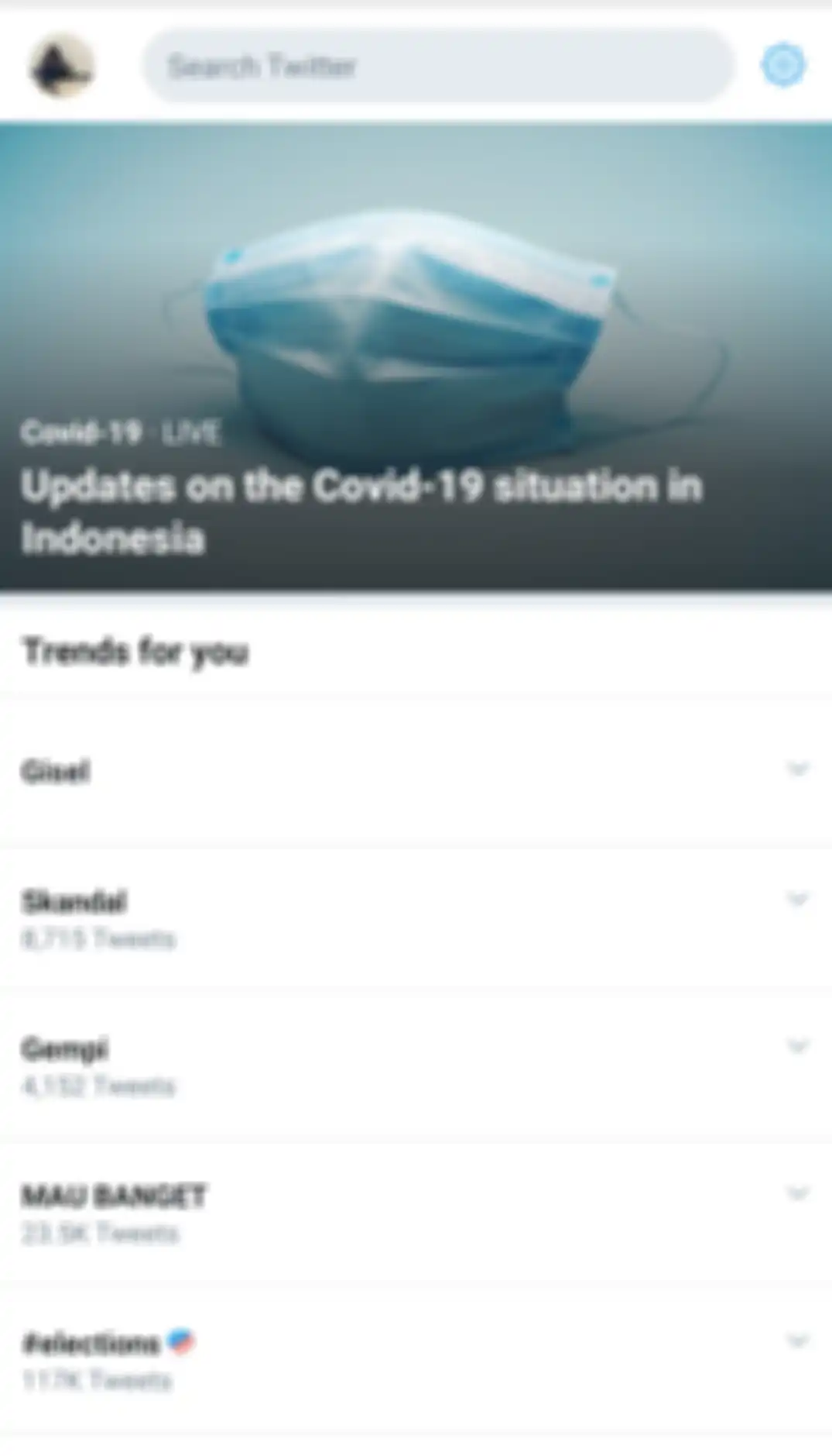 Nama Gisel duduki peringkat teratas trending di Twitter.