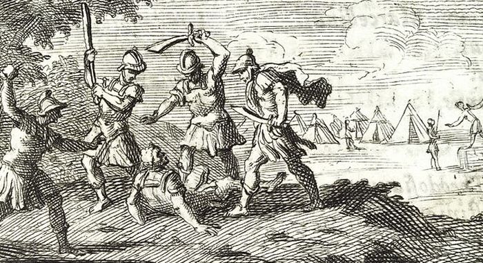 Hukuman bagi para prajurit Romawi.