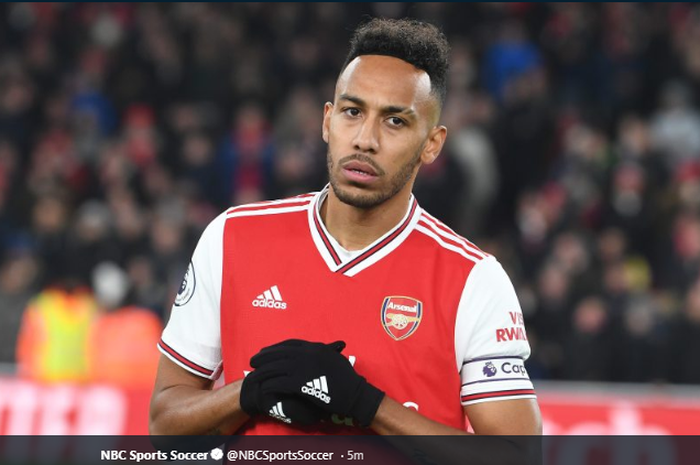 Striker yang juga kapten tim Arsenal, Pierre-Emerick Aubameyang.