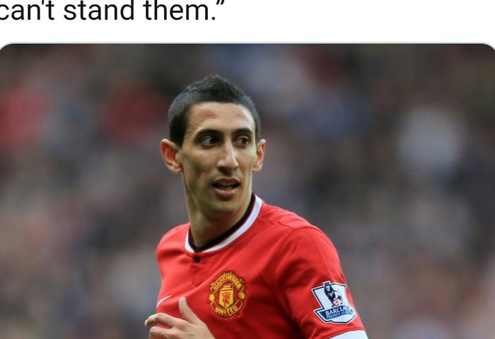 Angel Di Maria saat membela Manchester United pada musim 2014-2015.