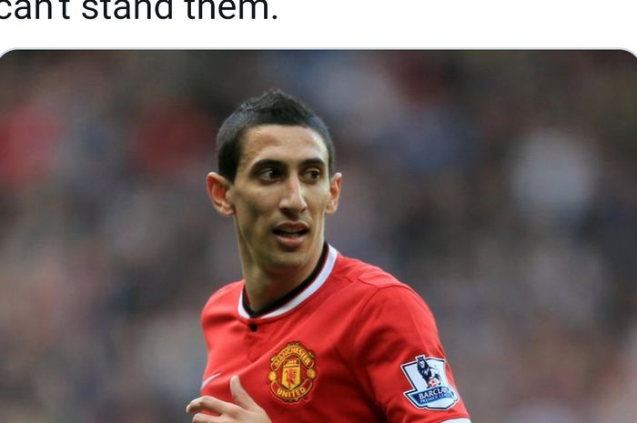 Angel Di Maria saat membela Manchester United pada musim 2014-2015.