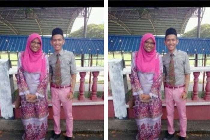 Hazim semasa SMA dengan Siti Aishah, sang guru