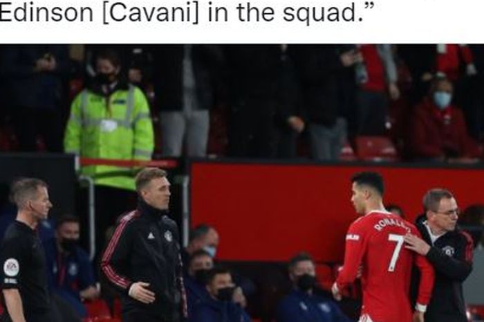 Pelatih Manchester United, Ralf Rangnick, diberi tahu Maurizio Sarri bahwa Cristiano Ronaldo tak suka dimainkan jadi penyerang tengah.