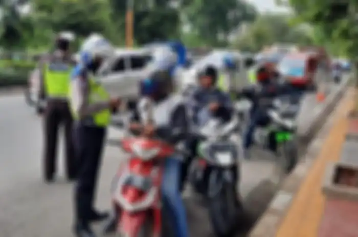 Ilustrasi razia kendaraan bermotor.