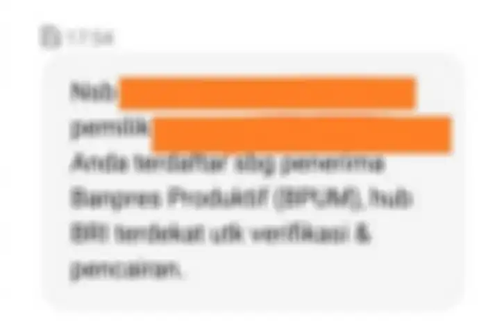 Ilustrasi SMS notifikasi BLT UMKM. Bikers, Begini Cara Mencairkan Dana BLT Rp 2,4 Juta dari Pemerintah