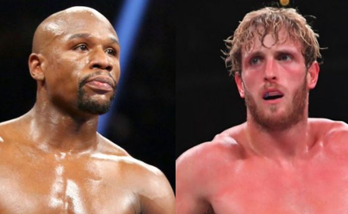 Legenda tinju dunia, Floyd Mayweather Jr (kiri), dan Youtuber sekaligus petinju abal-abal, Logan Paul (kanan).