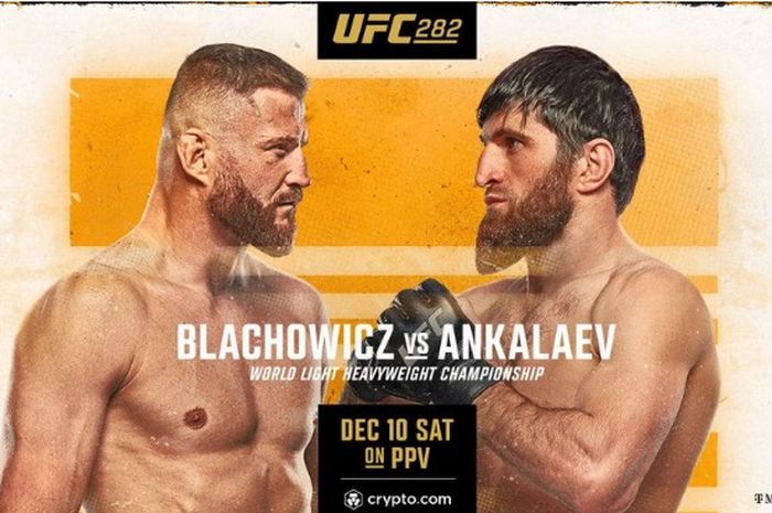 Poster UFC 282 dengan pertarungan Jan Blachowicz vs Magomed Ankalaev sebagai duel utama.