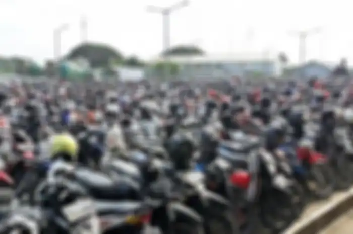 Ilustrasi tempat parkiran motor.