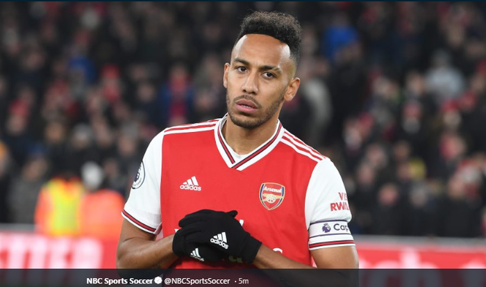 Striker yang juga kapten tim Arsenal, Pierre-Emerick Aubameyang.