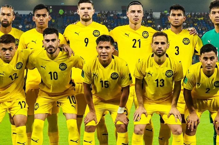 Skuad Timnas Malaysia saat menghadapi Nepal dalam ajang Kualifikasi Piala Asia 2027.