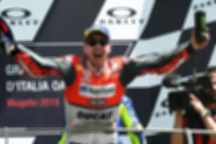 Ekspresi Lorenzo di podium MotoGP Italia