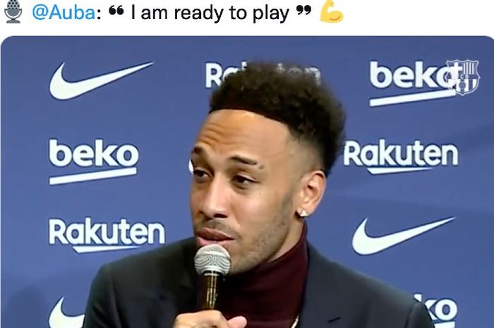 Pierre-Emerick Aubameyang mengaku siap bersaing dengan Erling Haaland di Barcelona dan menyebutnya sebagai pemain aneh.