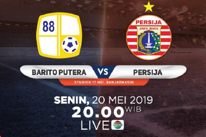 Barito Putera vs Persija Jakarta dalam pekan pertama Liga 1 2019 di Stadion 17 Mei, Banjarmasin, Senin (20/5/2019).