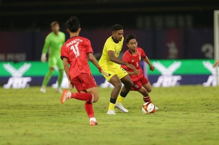Pertandingan antara timnas U-22 Malaysia