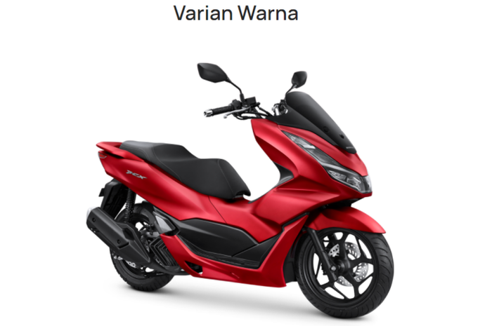 Honda PCX 160 2021 warna merah di website AHM