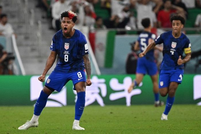 Laga Amerika vs Iran pada penyisihan grup Piala Dunia 2022.