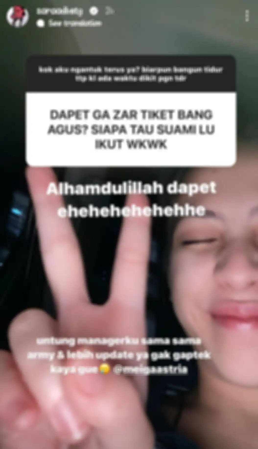 Adhisty Zara cari tiket konser Suga BTS