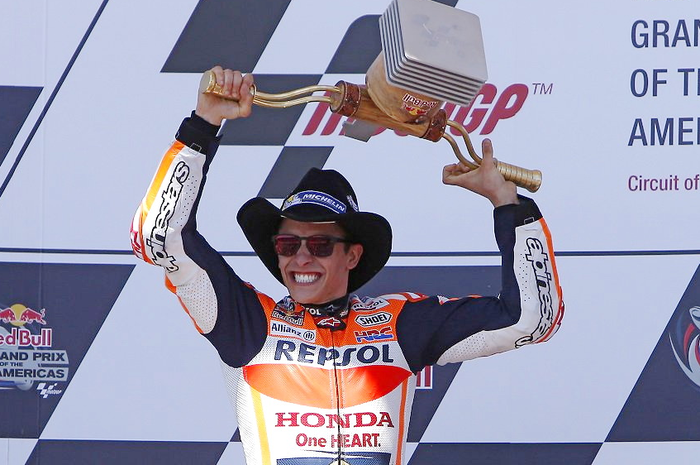 Marc Marquez saat mencetak rekor di MotoGP Amerika 2017, lima kali menang berturut-turut di sini