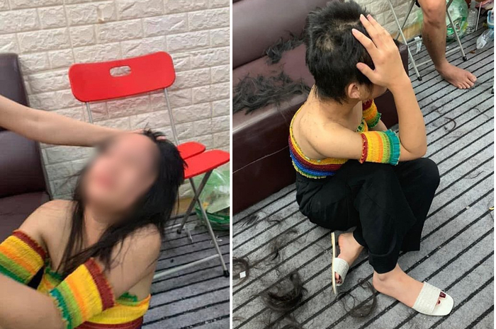 Wanita digunduli hingga dihajar habis-habisan