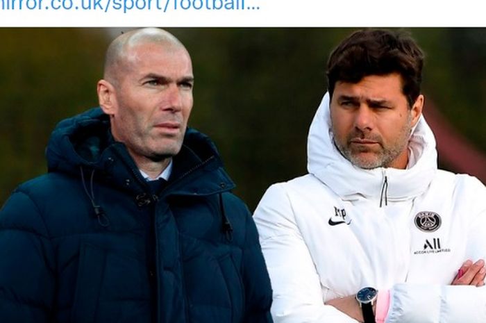 Zinedine Zidane (kiri) dan Mauricio Pochettino (kanan).