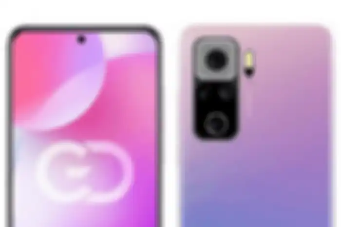 Tampilan render Redmi K40 Series yang memiliki desain kamera seperti berlian dalam modul kamera persegi panjang.