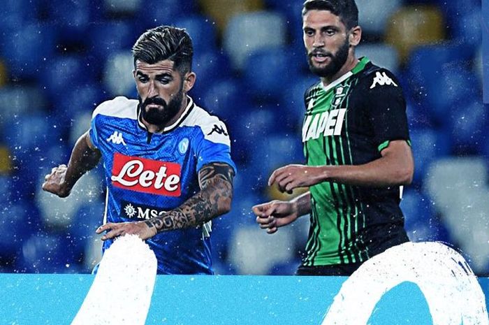 Napoli vs Sassuolo pada laga pekan ke-36 Liga Italia di Stadion  San Paulo, Sabtu (25/7/2020) atau Minggu dini hari WIB. Elseid Hysaj satu-satunya mencetak gol.