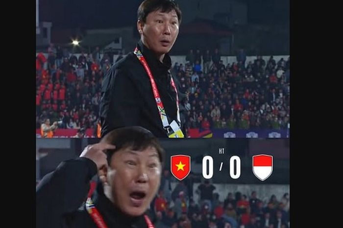 Ekspresi ngamuk Kim Sang-sik di laga Vietnam melawan Timnas Indonesia dalam lanjutan fase grup ASEAN Cup 2024.