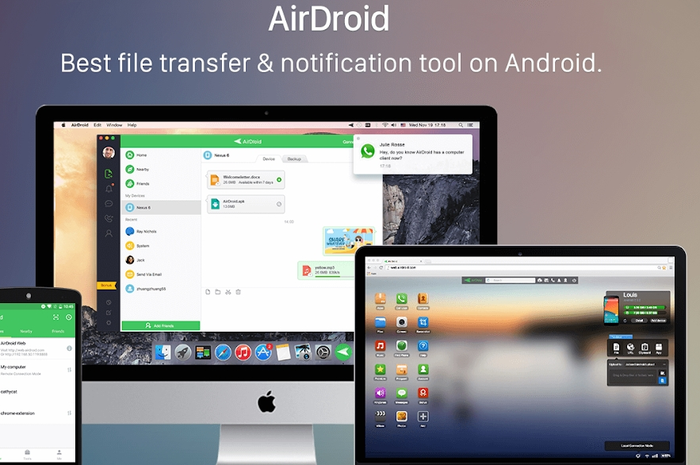 Aplikasi AirDroid mampu memindahkan sistem Android ke perangkat komputer