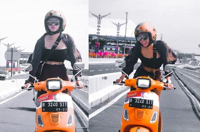 Penasaran, ini spesifikasi motor Vespa yang dipakai artis Wika Salim beraksi saat Vespa World Days 2022.
