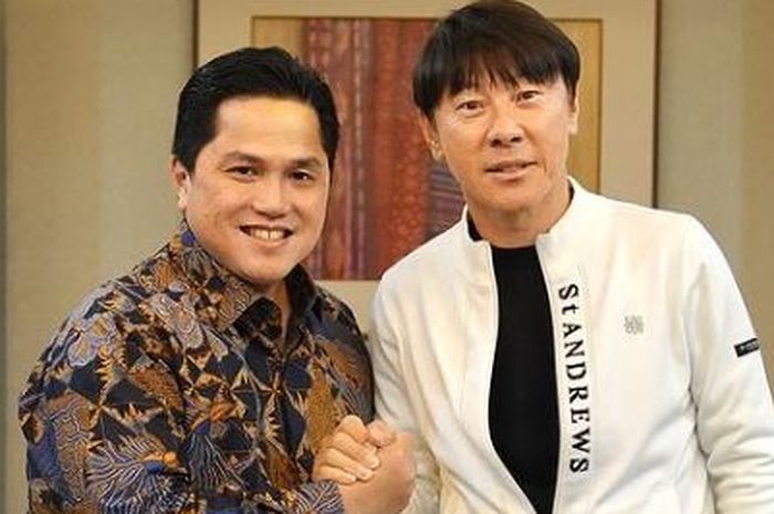 Ketua Umum PSSI Erick Thohir dan Shin Tae-yong sama-sama diejek media Vietnam.