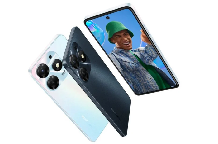 Tampilan Tecno Spark 10 Pro dengan desain familiar dan spesifikasi hp yang menarik. 