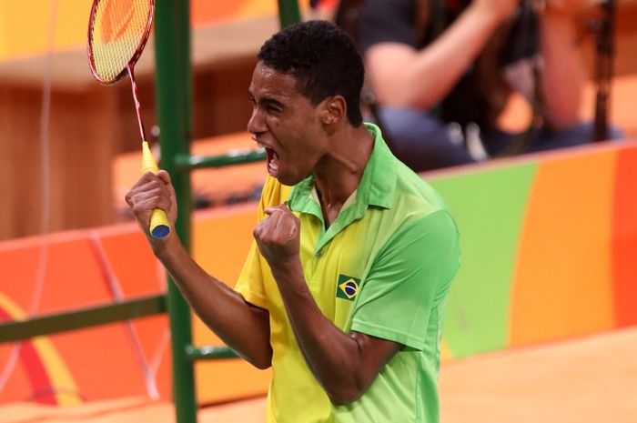 Pebulu tangkis tunggal putra Brazil, saat tampil pada Olimpiade 2016, di Rio de Janeiro, Brazil.