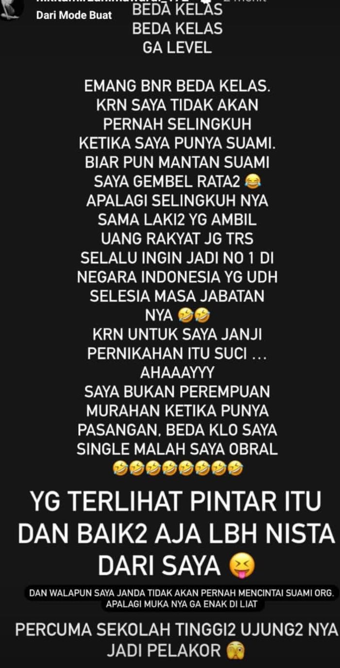 Unggahan Nikita Mirzani.