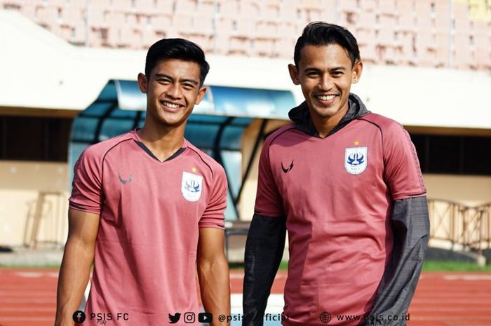 Pemain PSIS Semarang, Pratama Arhan dan Hari Nur Yulianto.