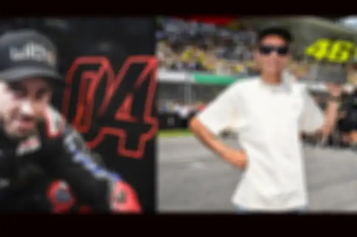 Andrea Dovizioso (kiri) raja MotoGP Austria di sirkuit Red Bull Ring bikin menyesal legenda MotoGP Valentino Rossi (kanan)