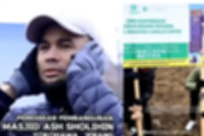 Teuku Wisnu azan saat memulai peresmian pembangunan masjid pertama di Yokohama, Jepang. 
