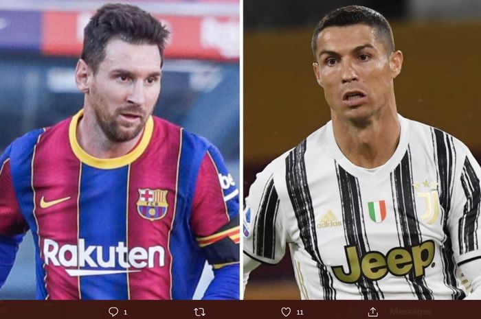 Lionel Messi dan Cristiano Ronaldo, siap bertarung dalam duel Barcelona vs Juventus di Liga Champions, 8 Desember 2020.