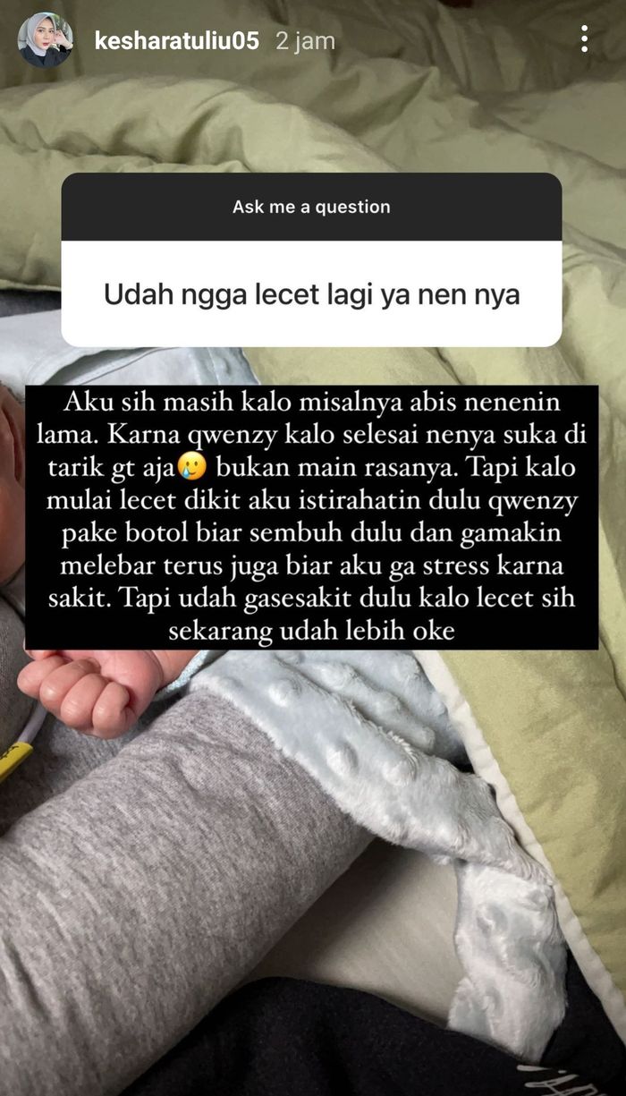 Kesha Ratuliu mengaku sempat alami payudara lecet saat menyusui