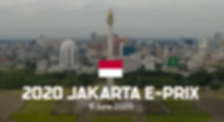 Tugu Monas dipasang di laman Formula E, sebagai pemberitahuan Jakarta menggelar balap Formula E tahun 2020